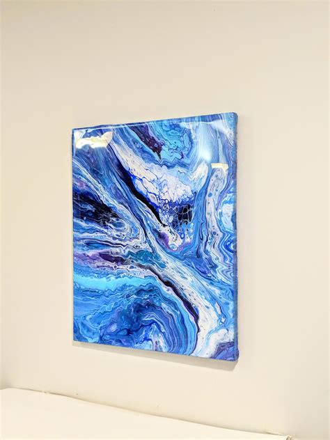 Dark Ocean 10x10 Fluid Painting Acrylic Painting