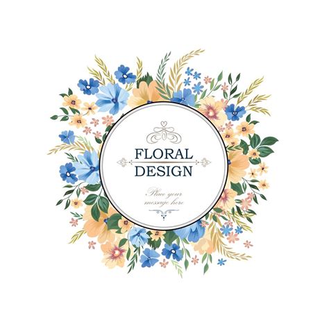 Floral Frame Pattern Flower Circle Border Background Greeting 588623