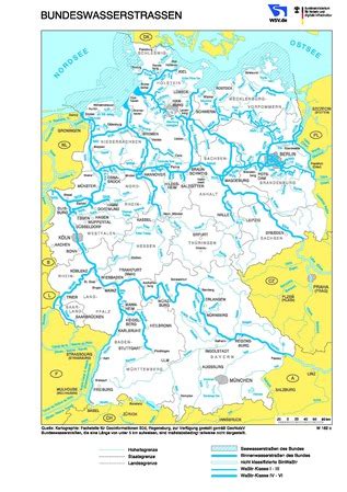 Map of the waterways in the region of berlin. WSA Duisburg-Meiderich - Karten