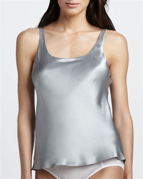 Cusp Silk Camisole In Silver Lyst