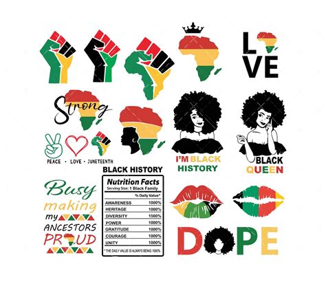 Black History Month Svg Bundle Png Pdf Black Woman Svg Juneteenth Svg