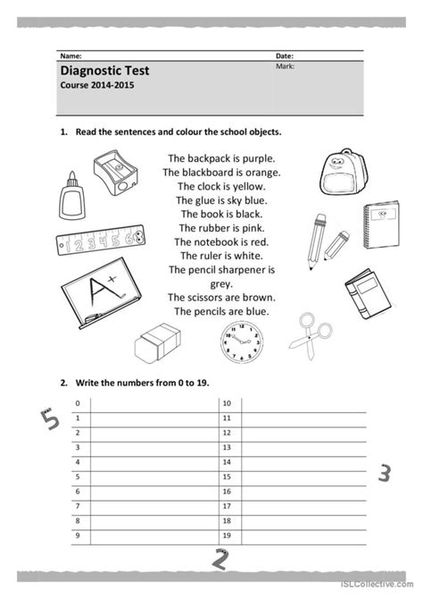 Diagnostic Test For Beginners English Esl Worksheets Pdf And Doc