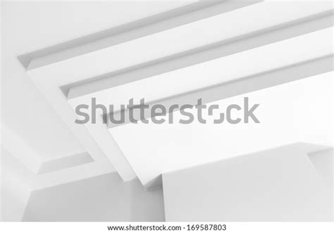 Abstract White Architecture Fragment Geometric Decoration Stock Photo