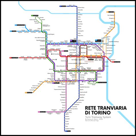 Diagram Turins Tramway System Oc Transitdiagrams