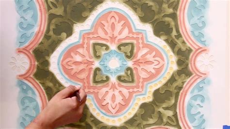 How To Stencil Using Multiple Paint Colors Colorful Decor With Wall