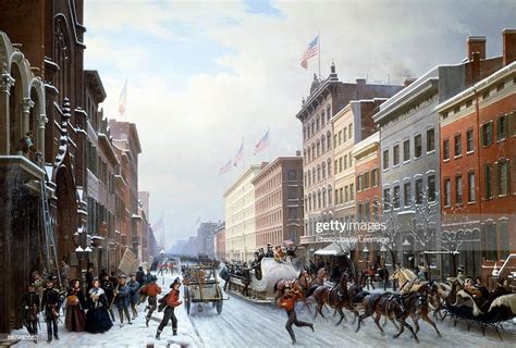 Street In Manhattan New York 1840 New York Winter Scene In News