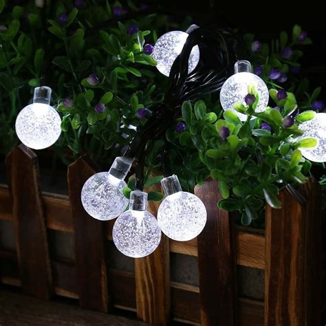 21ft 30 Led Solar Fairy String Lights Outdoor Pathway Landscape Night