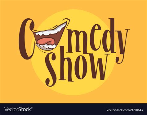 Comedy Show Logo With A Smiling Laughing Mouth Vector Image