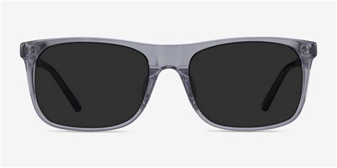 Silvio Rectangle Clear Gray Frame Sunglasses For Men Eyebuydirect