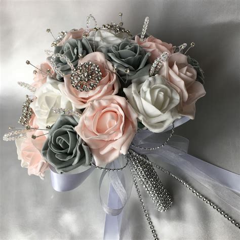 Pin On Baby Pink Grey And White Wedding Flowers