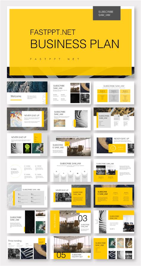 Yellow Minimal Powerpoint Template Original And High Quality