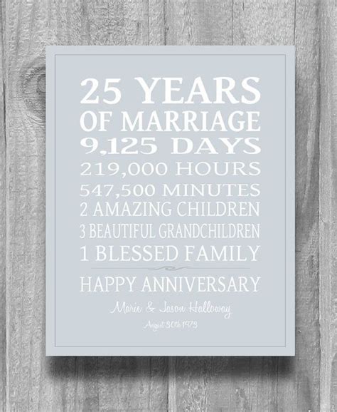 Surprise your spouse with a personalized blanket throw. SILVER 25th Anniversary Gift Personalized Our Life Story ...