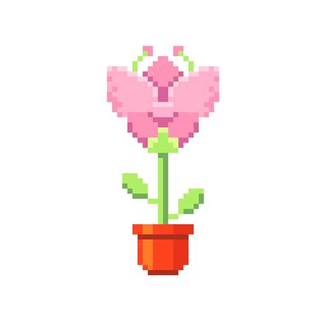 Free Vector Flat Design Flower Pixel Art Illustration