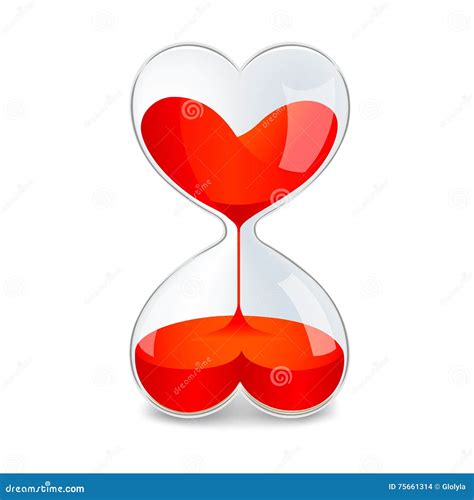 Heart Hourglass Stock Vector Illustration Of Glass Card 75661314
