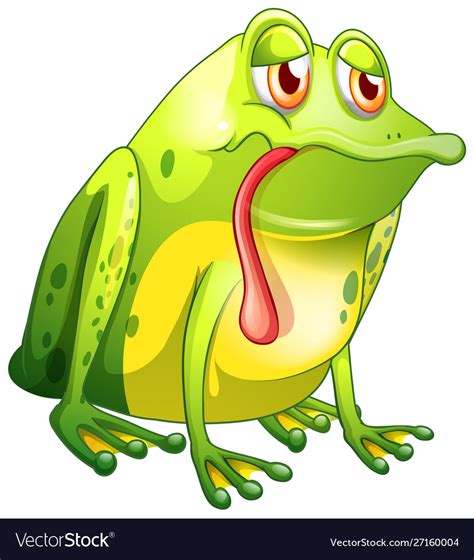 Sick Frog On White Background Royalty Free Vector Image