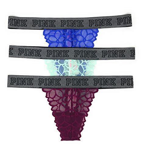 Buy Victoria S Secret Pink Logo Thong Panty Set Of 3 Online At