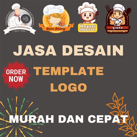 Jual Template Desain Logo Usaha Makanan Olshop Umkm Jual Desain Logo