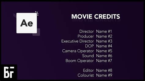 After Effects Rolling Credits Template