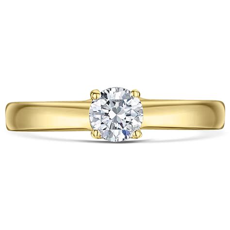 9ct Yellow Gold Quarter Carat Diamond Solitaire Engagement Ring