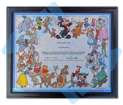 You can import it to your word processing software or simply print it. Lot - The First Rendered Master Disney Stock Certificate