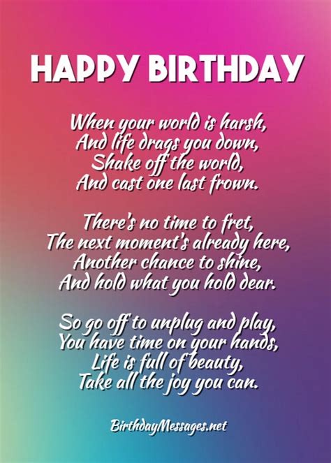 Happy Birthday Rhymes Poems Birthday Cute Messages Poem Wishes Funny Special Happy Quotes Age