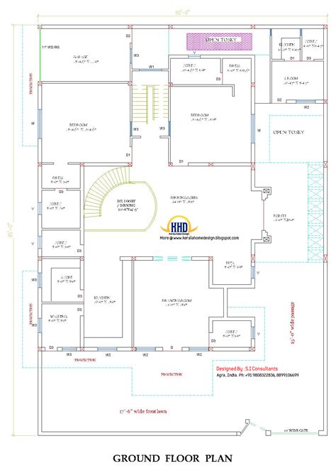 Complete architectural & civil drawings. Indian home design with plan - 5100 Sq. Ft. | KeRaLa HoMe