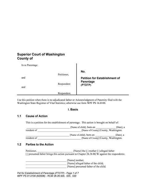 Summons Parentage Washington Form Fill Out And Sign Printable Pdf