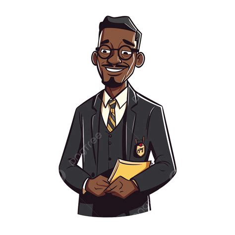 Black Pastor Vector Sticker Clipart Cartoon Image Of A Black Man