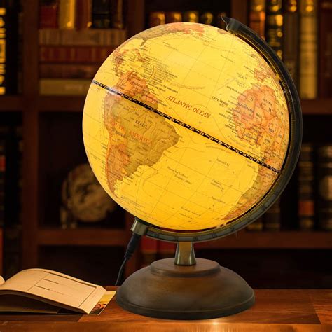 Buy Jowhol Illuminated Globe Of The World With Wooden Stand 8
