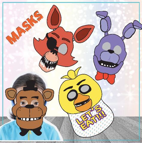 Five Nights At Freddys Masks Instant Download Printable Etsy