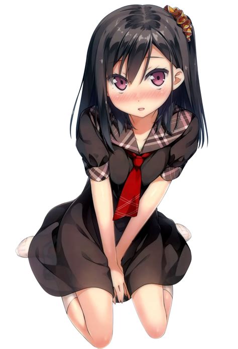 Anime Girl With Black Hair Transparent File Png Play