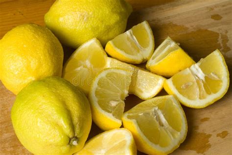 Freshly Cut Lemon Wedges Stock Photo Image Of Farmfresh 17376718