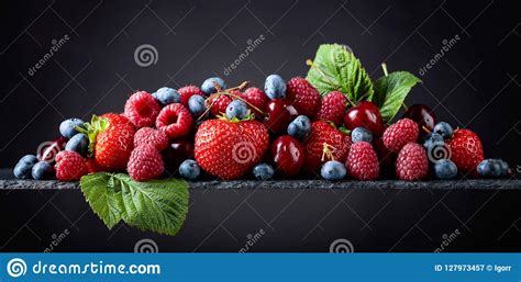 Berries Closeup Colorful Assorted Mix Stock Image Image Of Closeup