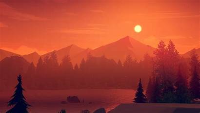 Firewatch 3d Painting Before Mountains Polygon 1080