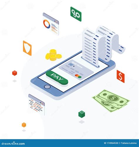 Electronic Bill, Online Payment, Pay History, Smartphone with Credit