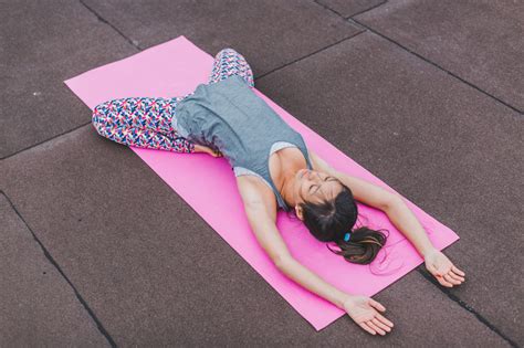 Woman On A Pink Mat Doing Yoga Image Free Stock Photo Public Domain