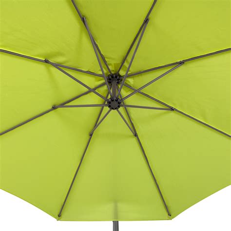 Corliving 95 Ft Solidlime Green No Tilt Offset Patio Umbrella With