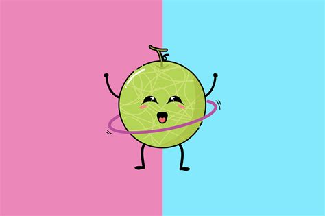 melon kawaii cute illustration graphic by purplebubble · creative fabrica