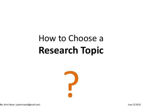 How To Choose A Research Topic