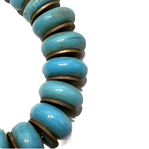 Native American Turquoise Vintage Disk Necklace Hand Gem