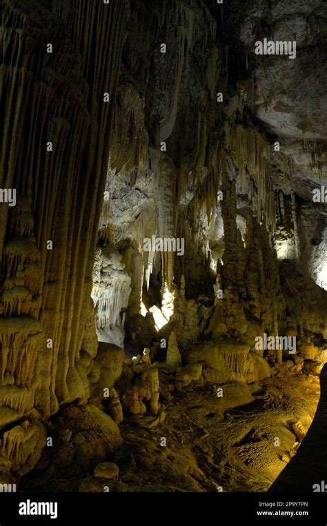 Stalactites Are Seen Hanging In The Upper Cave Of The Jeita Grotto