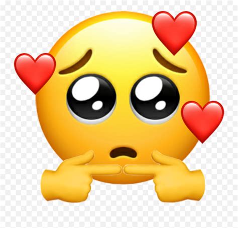 Heart Red Redheart Emoji Sticker Puppy Eyes Emoji With Fingerssad