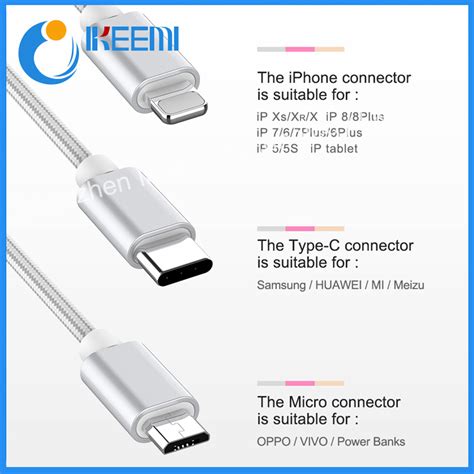 Fast charging cord micro usb data sync charger cable type c for samsung android. China Multi Charging Cable 3 in 1 USB Fast Charger Type C ...