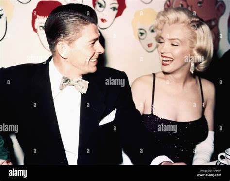 Ronald Reagan And Marilyn Monroe 1953 Hollywood California Usa Stock