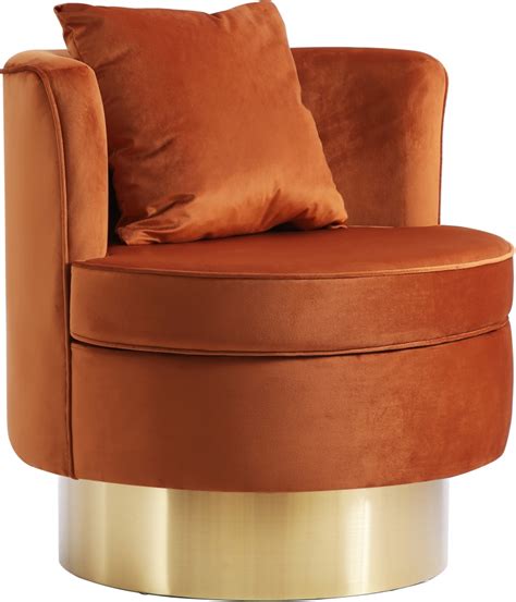 Kendra Velvet Accent Chair In Orange Hyme Furniture