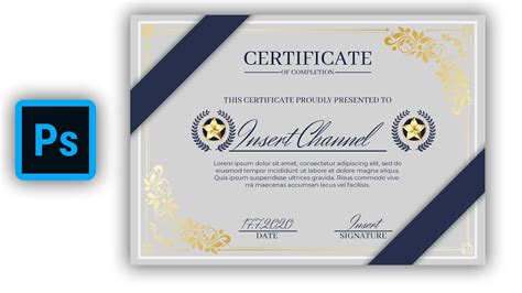 Free Certificate Templates For Photoshop Exceltyred