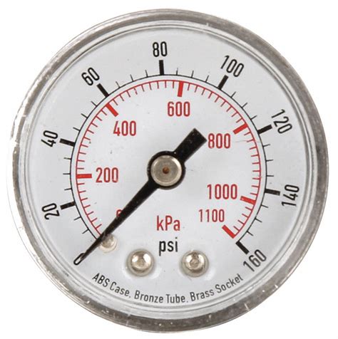 Grainger Approved Pressure Gauge 0 To 1100 Kpa 0 To 160 Psi Range 1