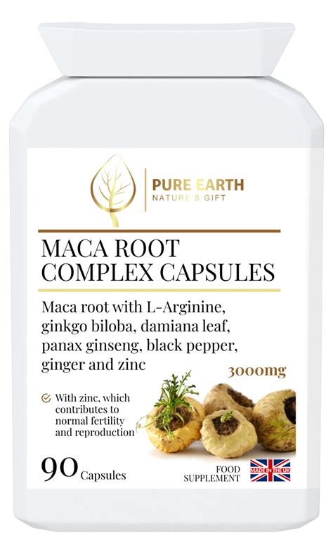 Maca Root Complex Capsules Pure Earth Supplements