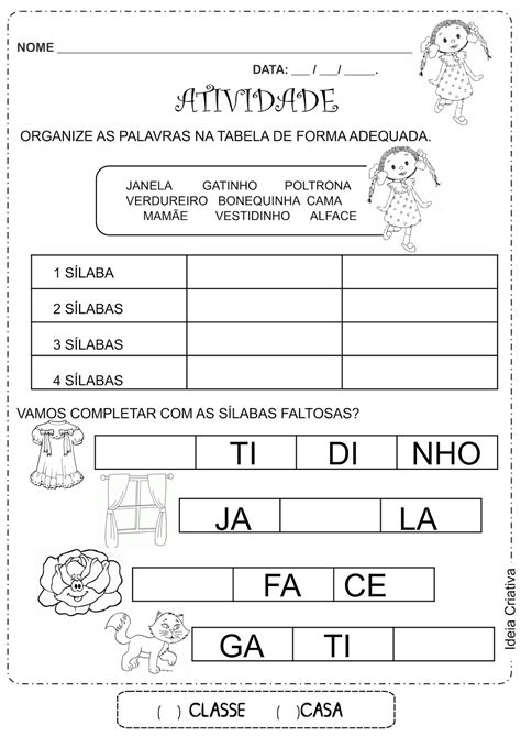 Escola Saber Prova De Português 1 Ano Alfabetização