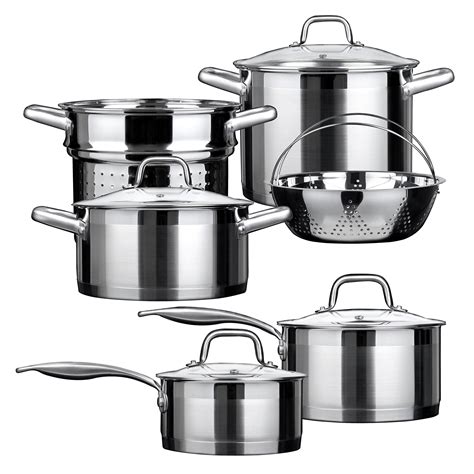Duxtop Professional Stainless Steel Induction Cookware Set Impact-bonded